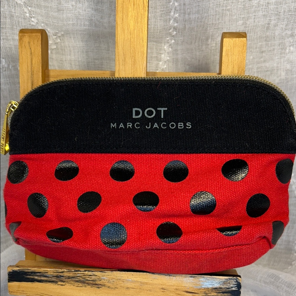 Marc Jacobs DOT canvas ladybug 🐞 pattern cosmetic bag